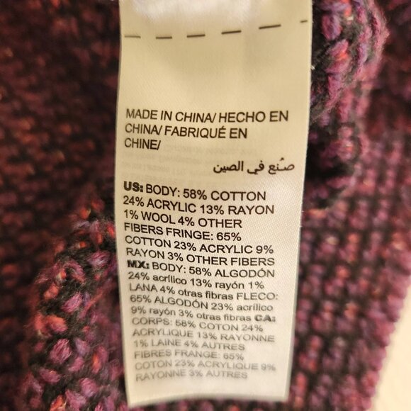 Chico's Women's SZ 3P/XL Purple Textured Tweed Long Sleeve Open Front Jacket - Picture 14 of 14